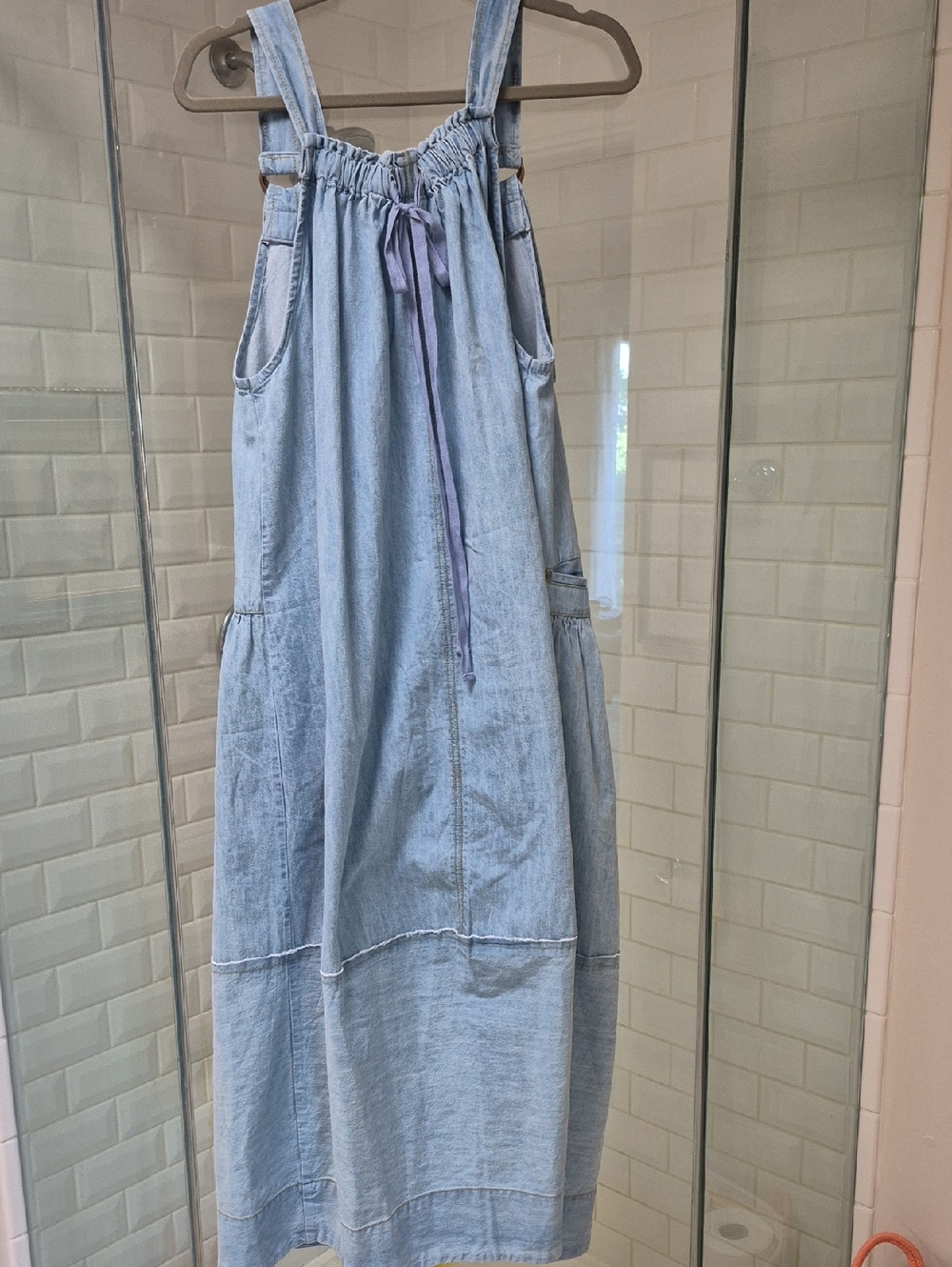 NWT Free People Lt. Blue Denim Summer Maxi Dress Retail $168 Sz Small - Picture 7 of 8